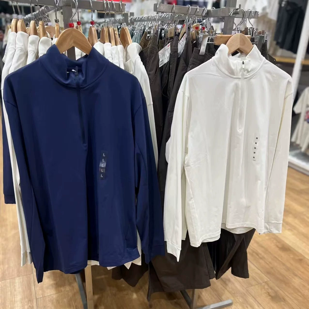 Японская одиночная мужская и женская одежда быстросохнущие поты и дышащие длинные рукава с полусмешкой на молнии воротник, футболка с защитой от ультрафиолета солнцезащитный крем m478676