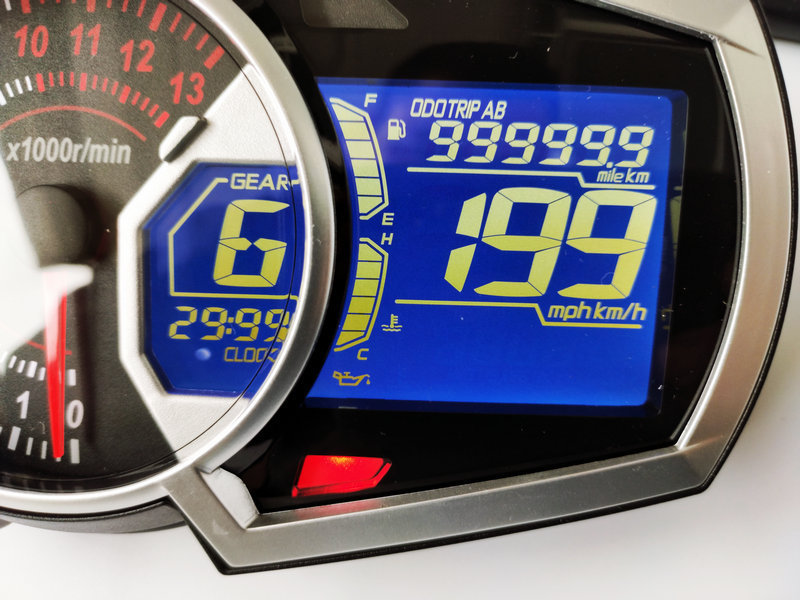 Cross-Border Wholesale Motorcycle Modification Instrument Assembly Ninja 650 Lcd Speed, Rpm, Water Temperature, 1-4 Cylinder Digital Display