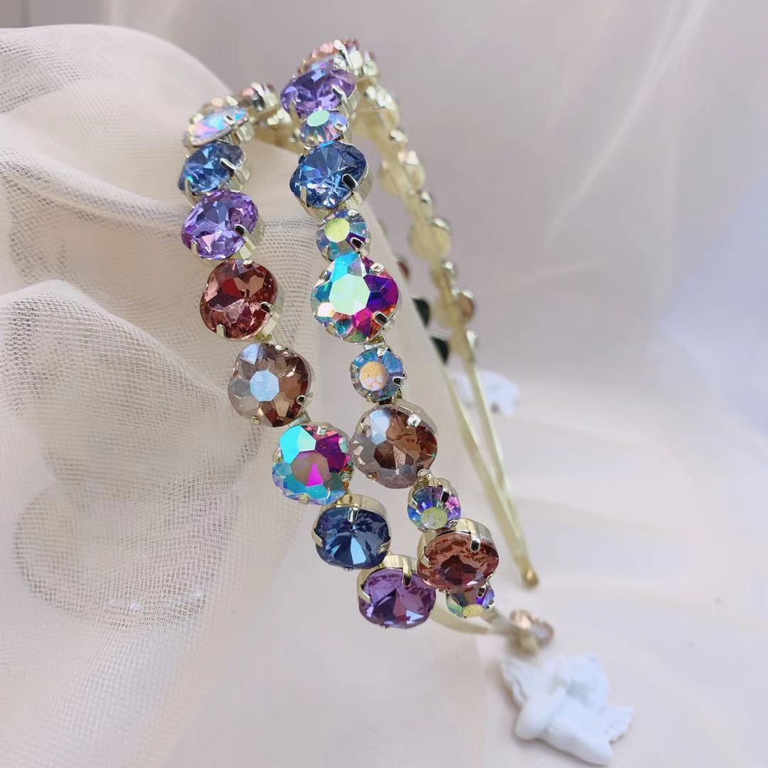 Fashion Round Iron Inlay Artificial Crystal Hair Band