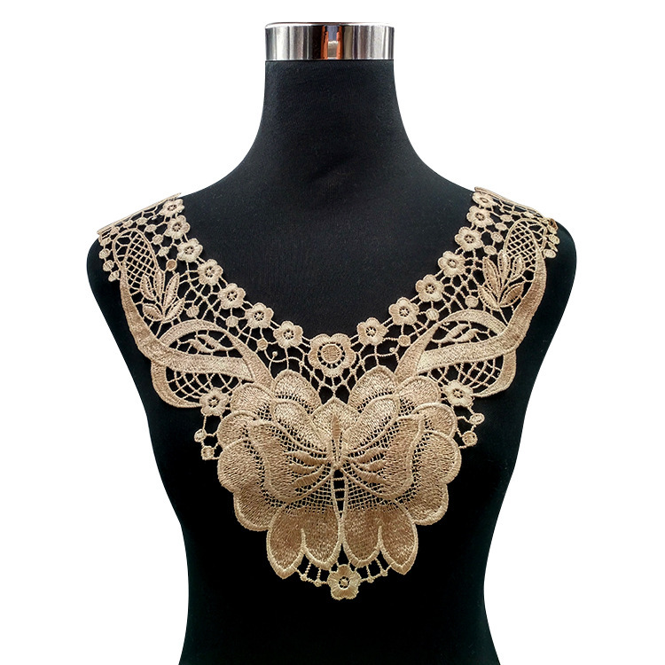 Water-Soluble Lace Collar Polyester Silk Embroider Collar Flower Stereo Cut Out Corsage Lace Fake Collar