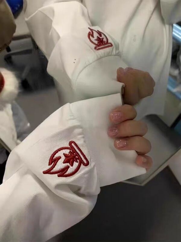 小火苗刺绣卫衣女秋冬美式高街情侣装长袖t恤宽松内搭打底衫上衣|undefined