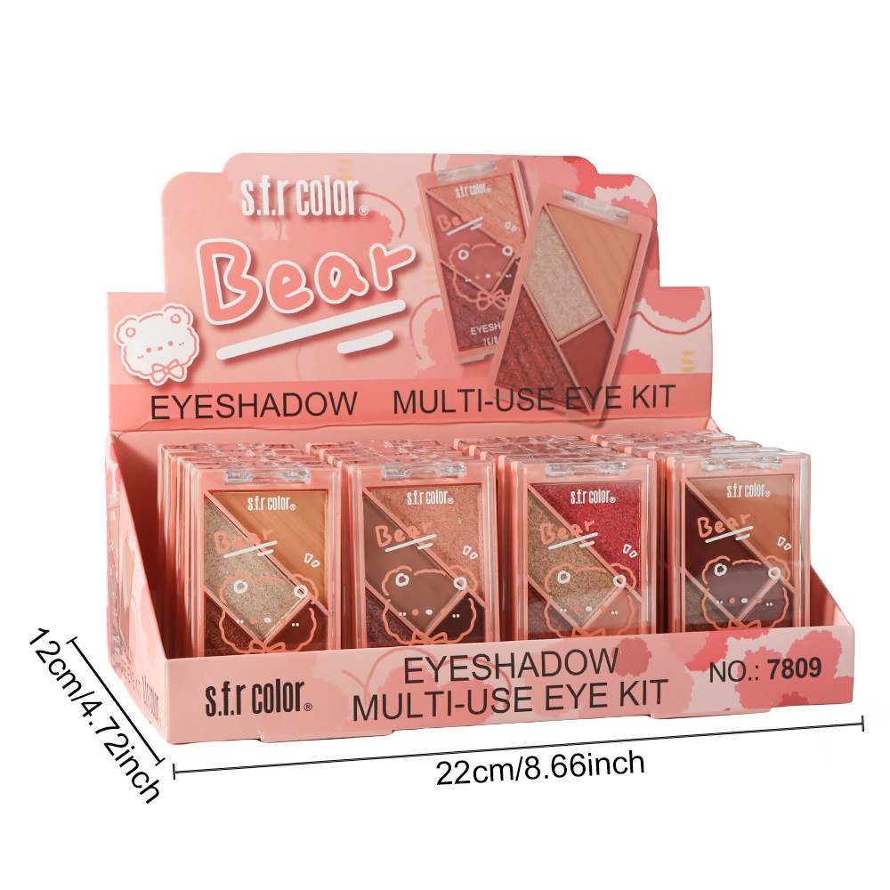 s.f.r color transfronterizo especial para el maquillaje de etapa personalizado fácil de colorear mate perla 4 color de sombra de ojos maquillaje al por mayor
