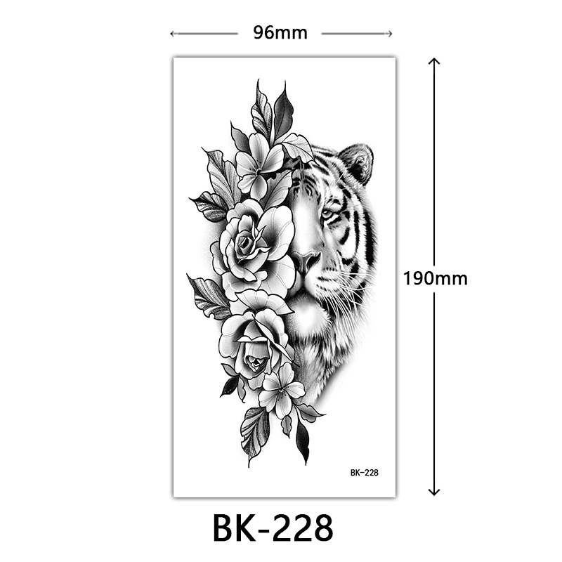 Tatuaje Temporal de Flores Boceto de Papel de Transferencia al Agua, Impresión por Transferencia de Agua, para Cuerpo image 234