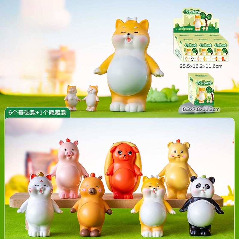 Gatos en línea calientes, gatos PAI pequeños acompañantes diarios, caja ciega, adornos de escritorio de oficina creativos para enviar regalos a amigos.