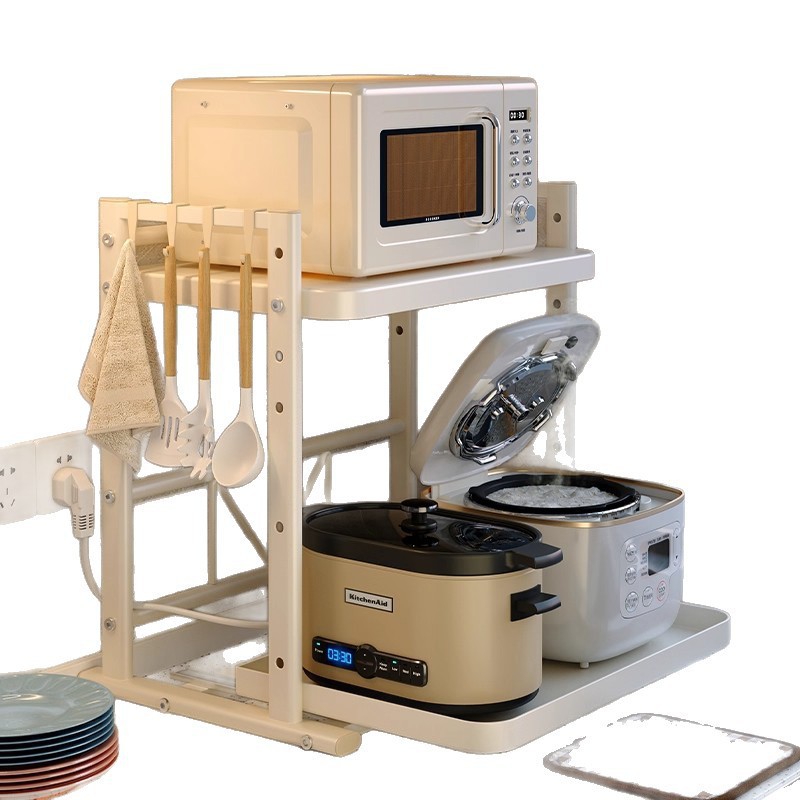 Cocina horno de microondas para almacenar artículos arroz multifuncional integral horno de mesa de doble capa retráctil para horno