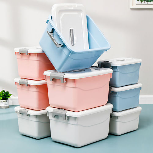 Household storage box plastic clothes toy storage box with lid household clothing storage box with portable extra large size
