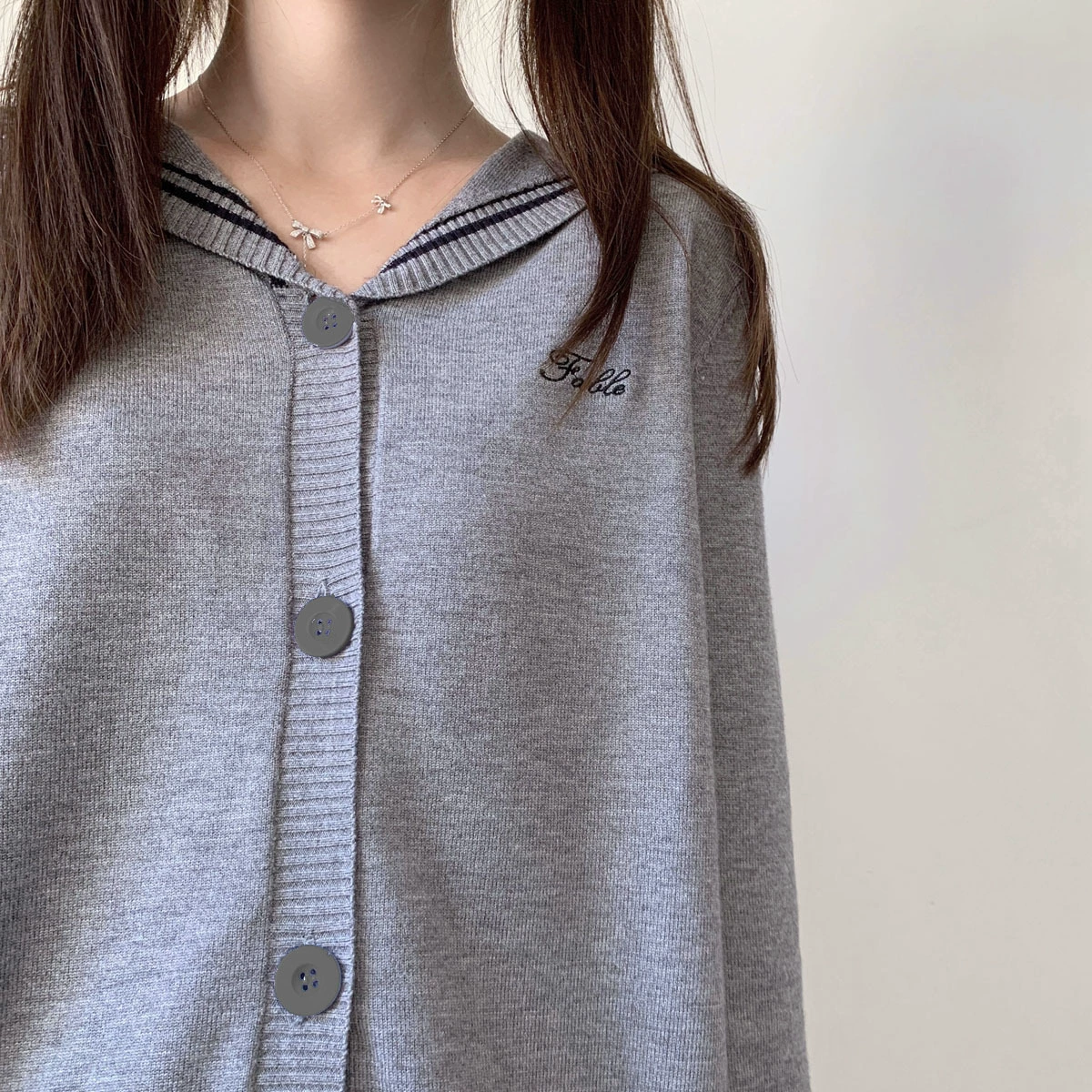 Кристально приличная pleated юбка студентка, кардиган, свитер, японская куртка, вязаный демисезонный тёплый длинный рукав