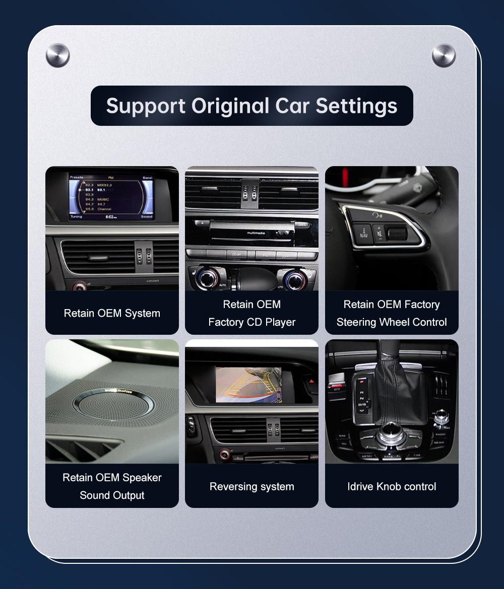 8.9 inch wireless CarPlay display for A4 A5 2009-2012 radio player