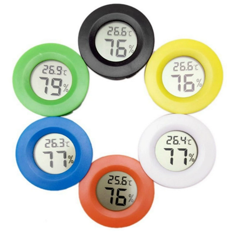 Круглый встроенный электронный термометр и гигрометр для домашних животных