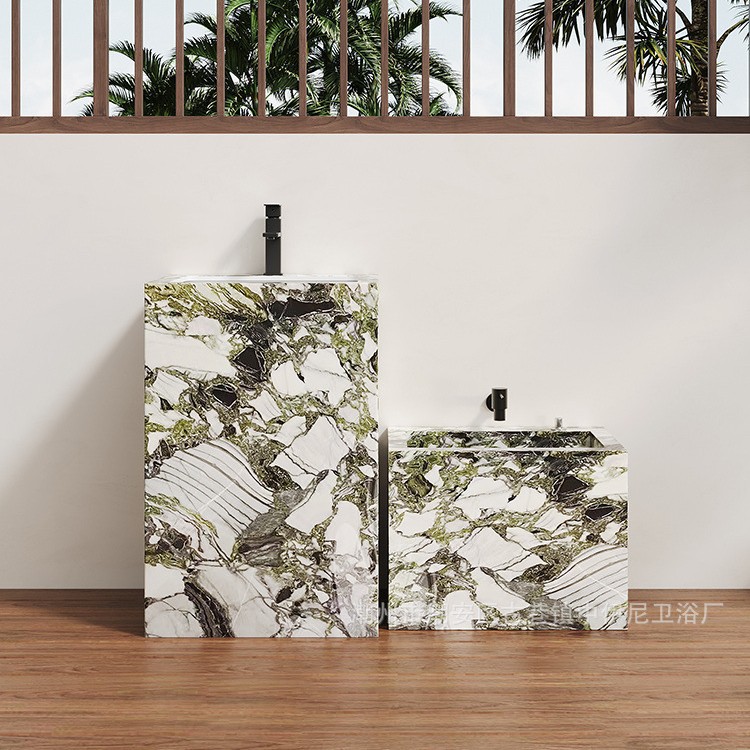 Slate Pedestal Basin Integrated Floor-Standing Outdoor Wash Basin Balcony Ceramic Seamless Basin Wash Basin Mop Pool Combination