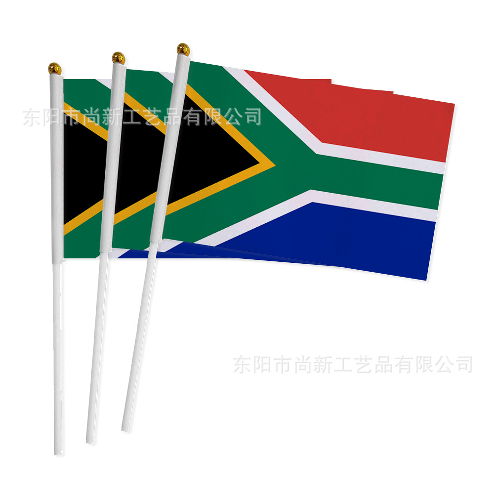 20 × 28cm Bandera del mundo con bandera de mano con barra de bandera de poliéster impresa en pantalla