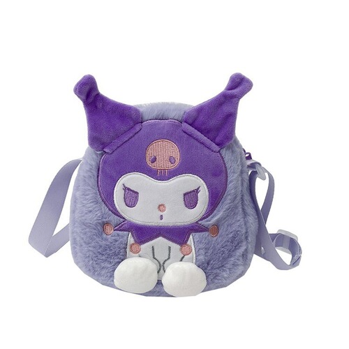 Sanrio plush toy bag, Cinnamon dog Kurome doll bag, grabber doll bag, cartoon cute plush bag