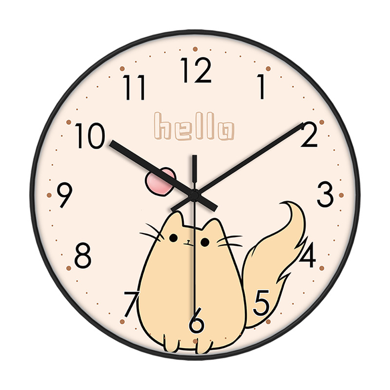 Fábrica personalizada al por mayor de dibujos animados para niños reloj creativo reloj de pared simple sala de estar dormitorio pared ponche-colgante de pelo libre image 10