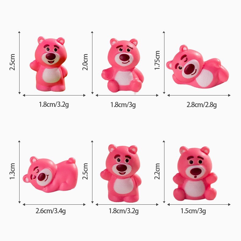 クリエイティブイチゴクマ樹脂クラフト装飾装飾品 diy ソリッドカラーかわいいかわいい手作り小動物装飾品|undefined