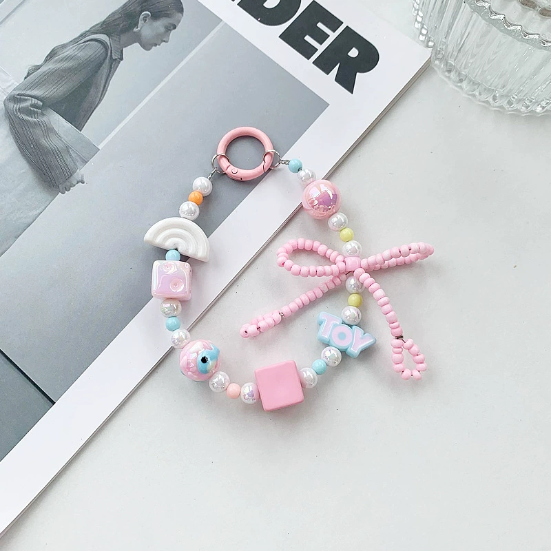 Xiaomi, beaded bracelet with bow handmade, keychain, handle, phone case, accessory, bag