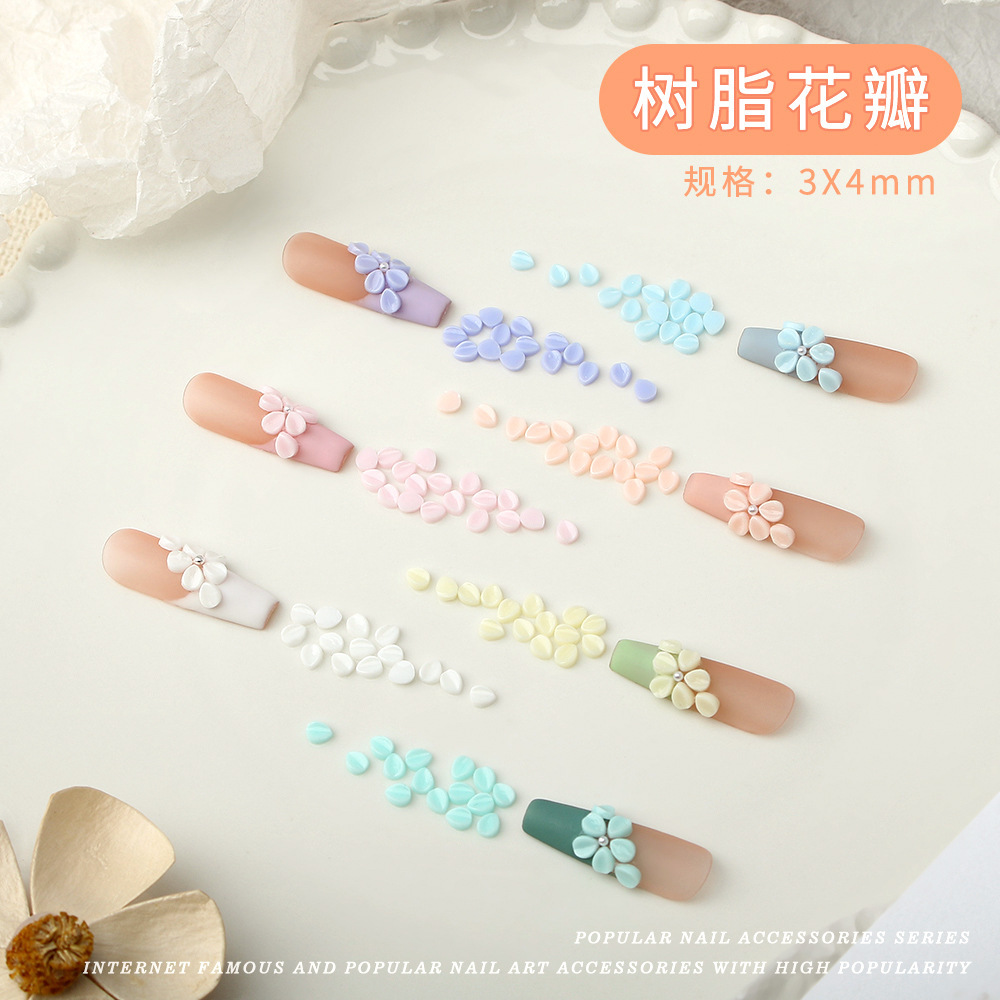 꽃잎 인 수지 접합 꽃잎 매니큐어 봄과 여름 마카롱 컬러 쥬얼리 꽃 매니큐어 입체 diy 액세서리