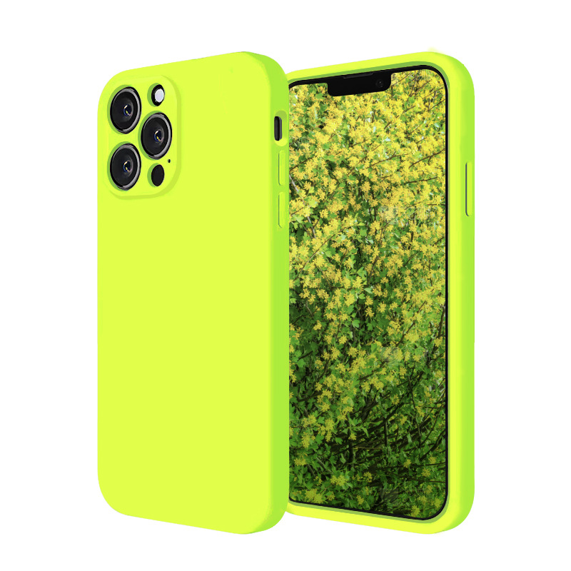 Funda de silicona líquida para Apple 14PRO, anticaídas, protección completa de la lente, funda de silicona IP14PM con orificios precisos
