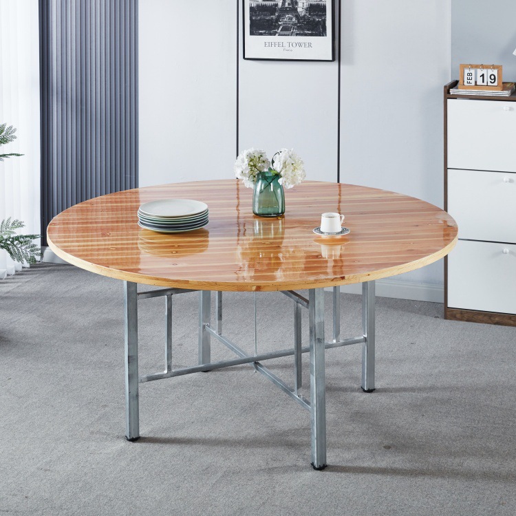 厂家批发酒店杉木圆桌 折叠大圆桌 食堂饭店大圆桌  租赁圆桌