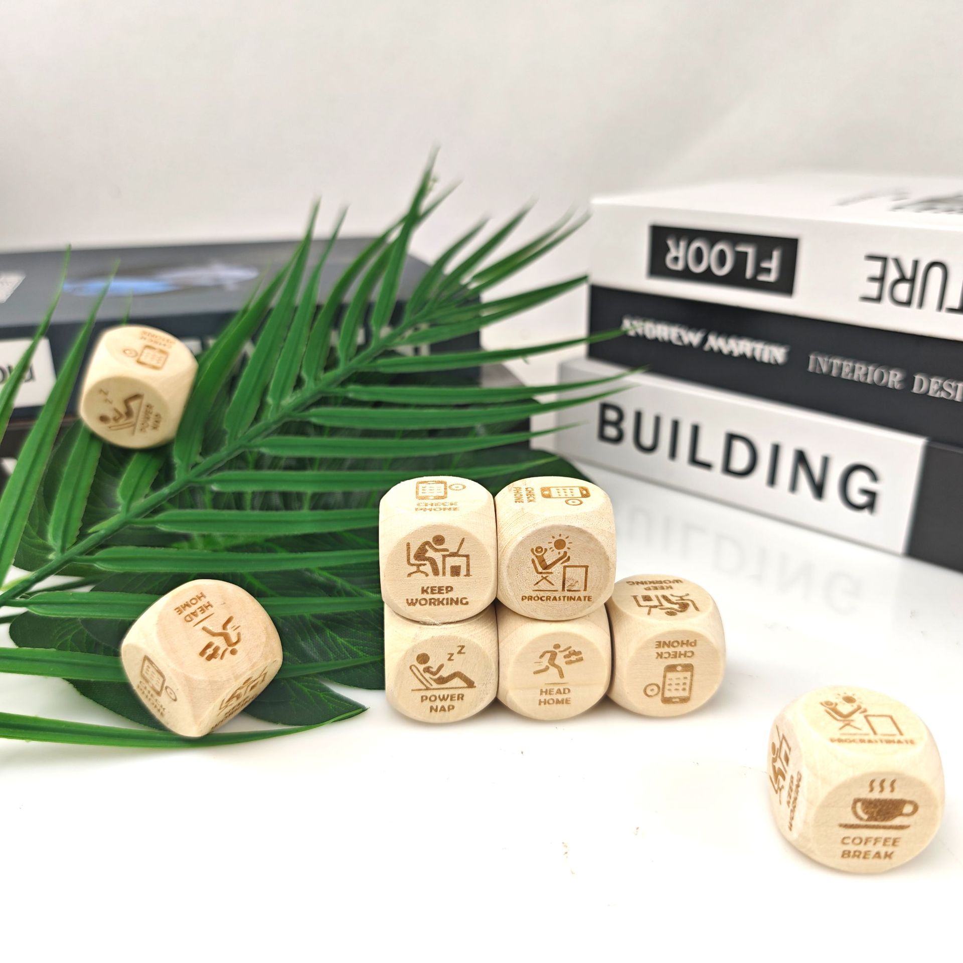 25mm dados de madera regalos de Navidad Día de San Valentín citas gourmet decisiones de cine deportes dados