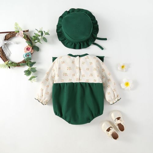 INS Red Autumn Winter Baby Bodysuit Kids Birthday Clothes Full Moon Birthday Triangle T-shirt Climbing Suit