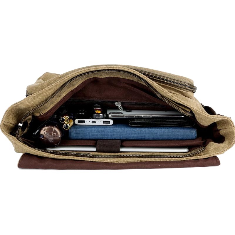 High-Density Canvas Bag, Retro Tool Bag, Neutral, Export Men's Bag, High-End Environmentally Friendly Canvas Bag, Thickeneded