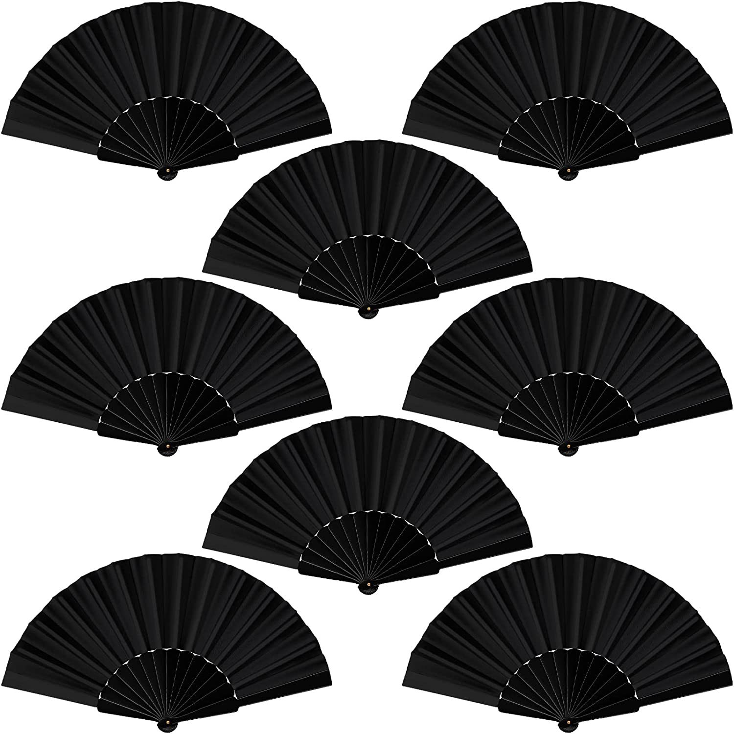 Ventilador plegable de plástico multicolor en stock 13 colores opcionales de tela Oxford fácil de abrir y cerrar ventilador plegable de baile cuadrado