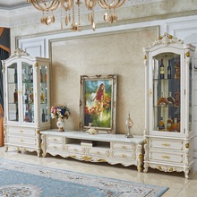 欧式实木酒柜客厅靠墙家用单双门餐厅白色玻璃储物展示柜电视边柜
