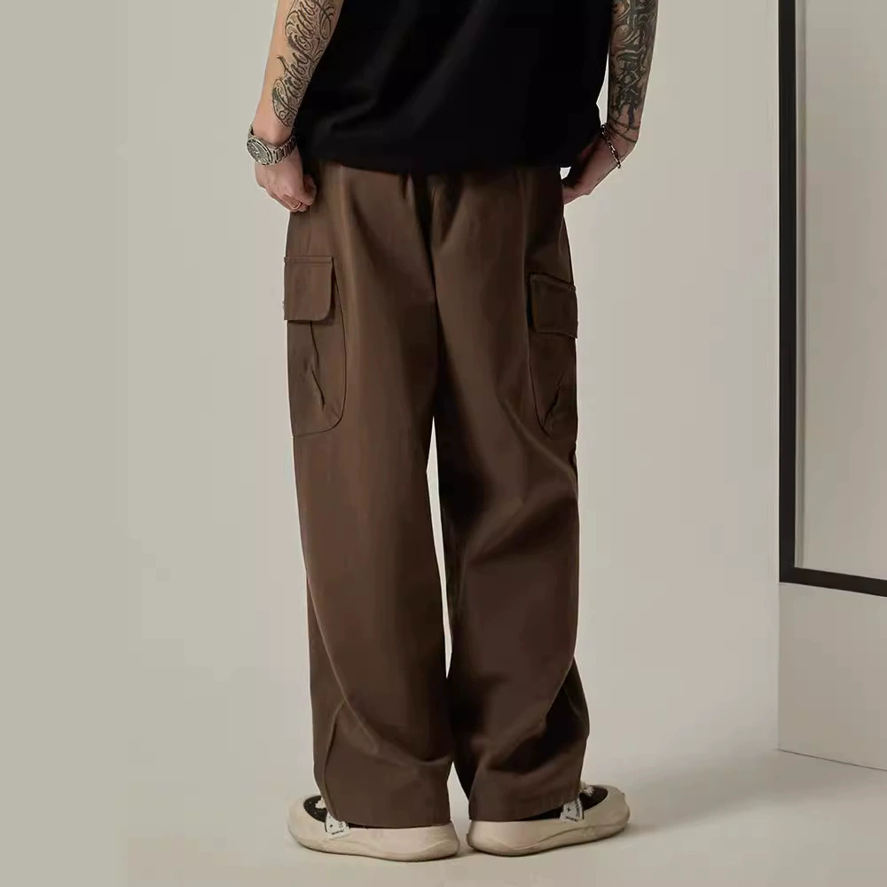 Tide, retro Japanese demi-season trend trousers for leisure, American style, loose straight fit