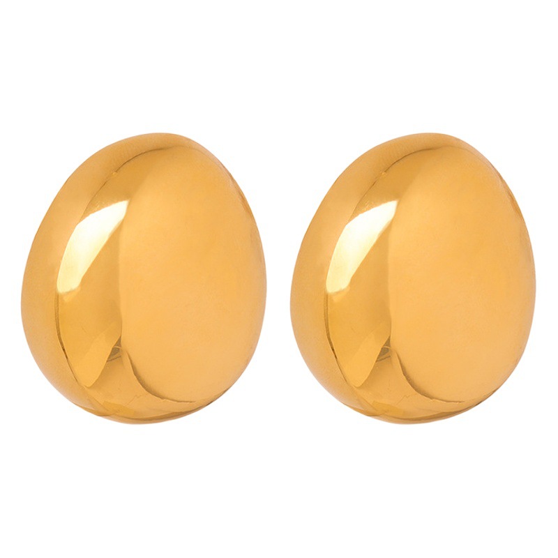 Maillard personalidad temperamento pendientes Luz de lujo de alto grado pendientes para las mujeres Caracol redondo Concha geométrica Stud pendientes titanio acero 18K oro