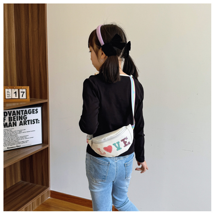 198g Weight Polyester Lining Material Sequins Fashion Element Zipper Closure Type Sling Strap Strap Type Fanny Pack Bags Type Casual, Daily Occasion Pu Leather Material Letter Pattern All Seasons Season Kid'S Gender Cute Style Dumpling Shape Shape Kid'S Pu Leather Letter Cute Sequins Dumpling Shape Zipper Fanny Pack 10