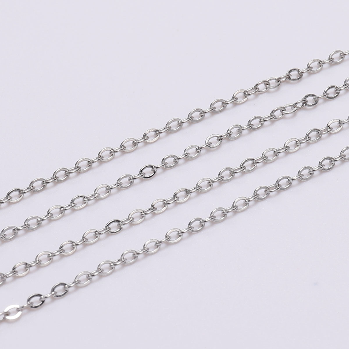 Joyería galvanizada de metal accesorios de joyería collar pulsera de cadena cruzada aplastar o cadena de cadena delgada accesorios didiy