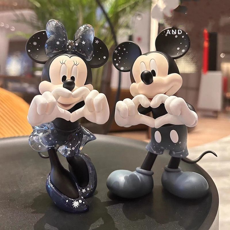 ビーハートミニーミッキーフィギュア結婚式の装飾品ミッキーマウストレンディなおもちゃ人形婚約ケーキの装飾カップルギフト|undefined
