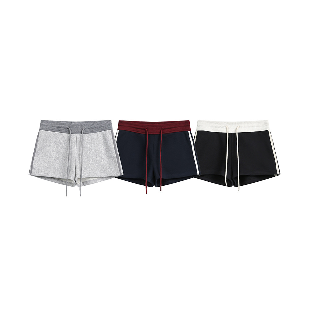 Cattee American Retro Sports Shorts for Women 2025 Summer New Low-Waist Drawstring Slim Slim Casual Pants Trendy
