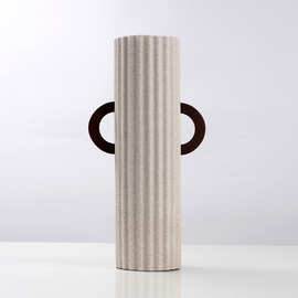 简约现代北欧双耳花瓶摆件样板间酒店民宿客厅玄关装饰品花器摆设