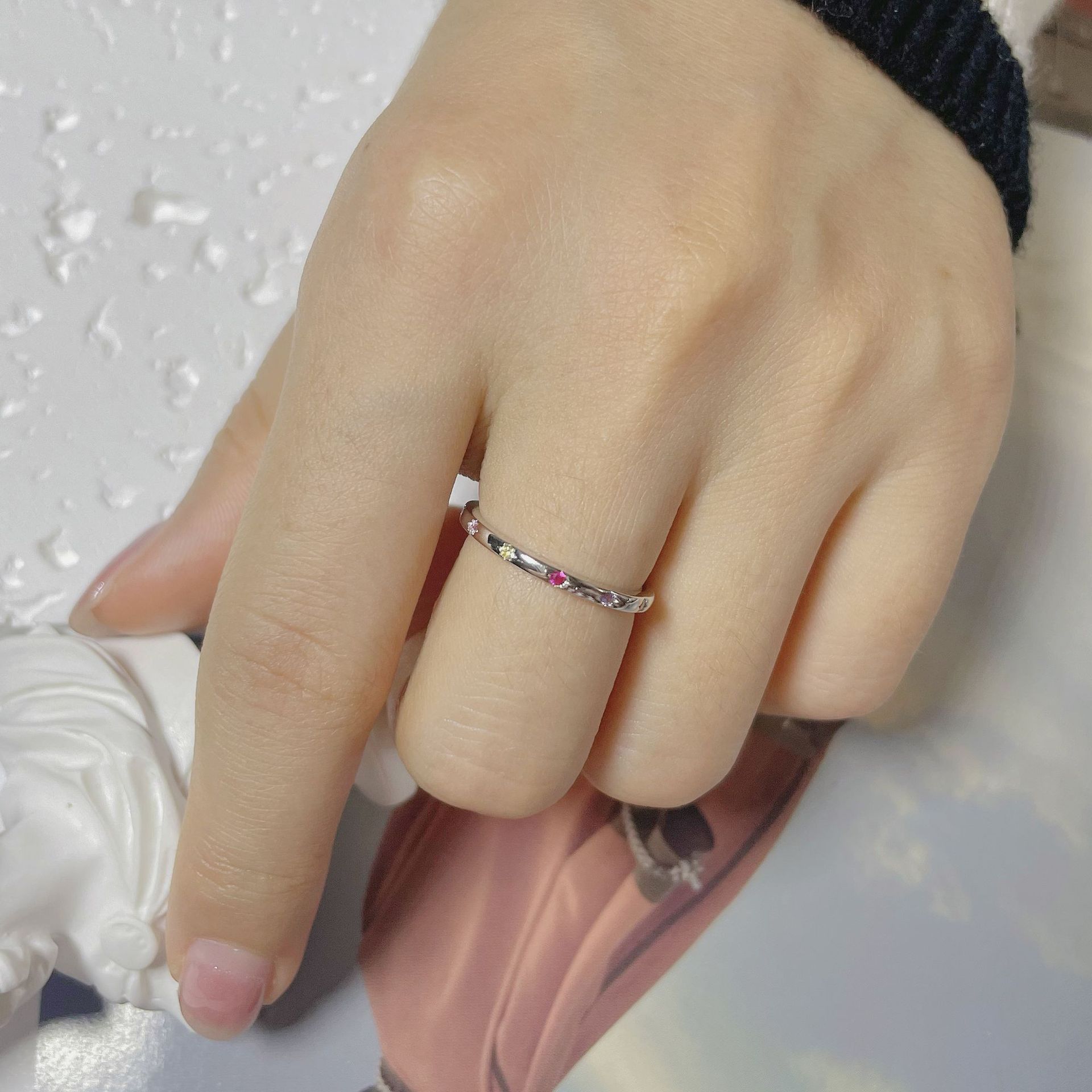 Inlay Design 925 Sterling Silver Zircon Star Rings 925 Sterling Silver Rings