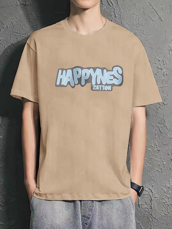 Estilo explosivo Base de hombres elegantes 2024 Verano suelto Camiseta de manga corta Moda juvenil Camiseta de moda de todo fósforo