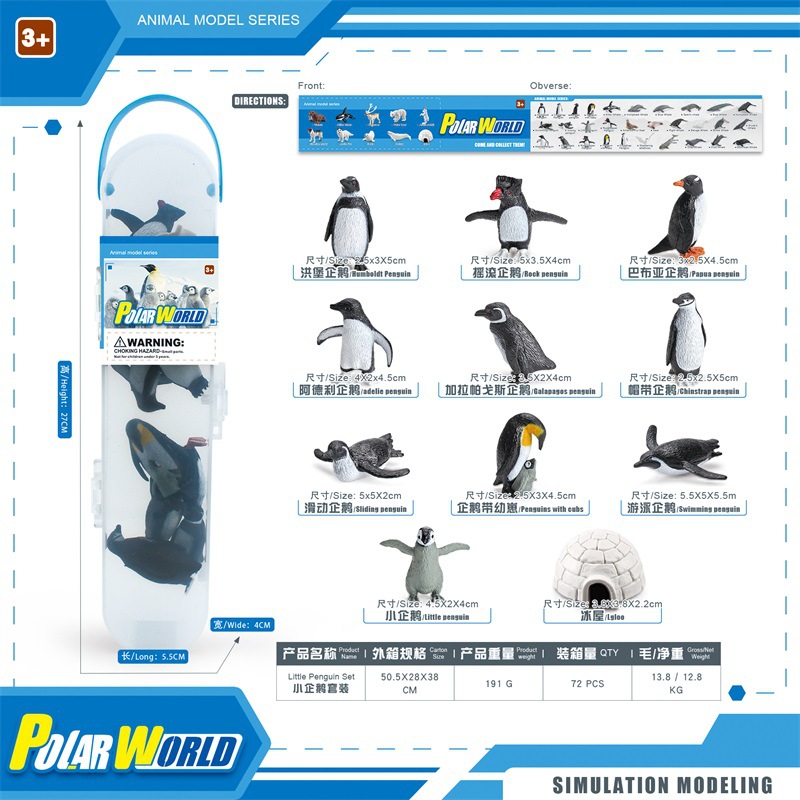 Transfronterizo simulación Antártico Ártico Pingüino ballena modelo enlatado mini Mundo Polar animal traje adornos estáticos