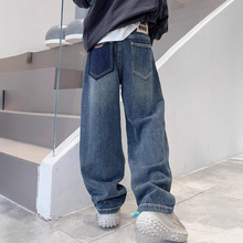 儿童装男童秋装裤子2025新款男孩冬装加绒牛仔裤中大童长裤秋冬款