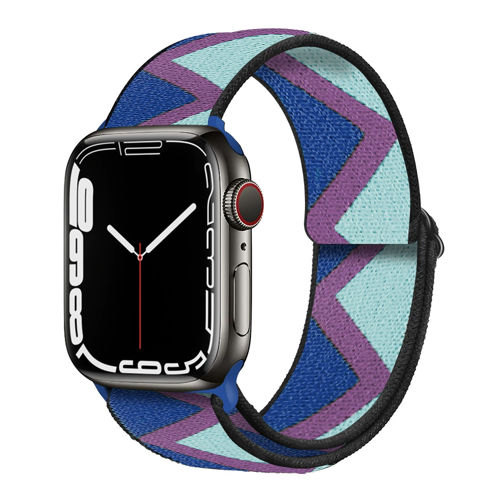 Ремешок для часов (Apple) для Apple Watch 5/6/7/8/SE, эластичный нейлоновый, пластиковый разъём, мультиразмер