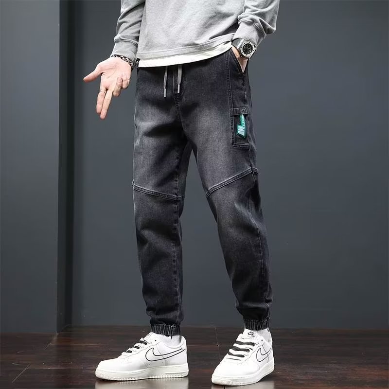 Moda de otoño e invierno 2024 pantalones vaqueros calientes sueltos, guapos y gruesos, pantalones casuales de todo fósforo de la marca de moda