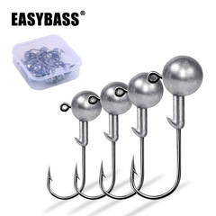 10pcs鉛頭鈎 路亞魚鈎盒加強倒刺鈎子軟餌防掛底翹嘴鱸魚批發跨境