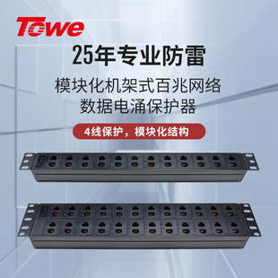 TOWE is RJ 45 100M Ethernet data communication line surge protector 4-wire protection