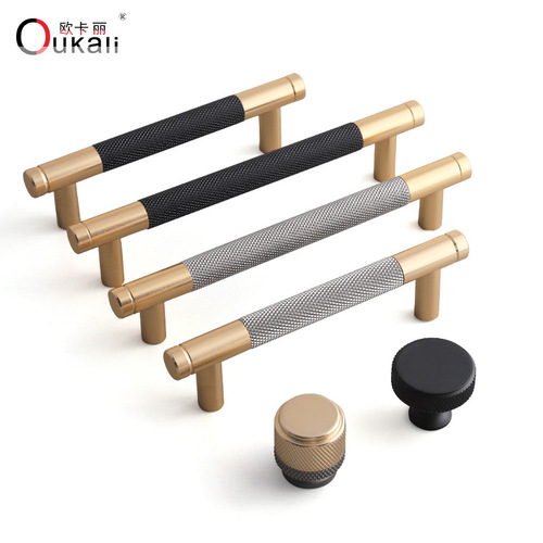 Ocari Light Luxury Nordic Gold and Gray Handle Cabinet Wardrobe Cabinet Door Drawer Extended Aluminum Flower Handle