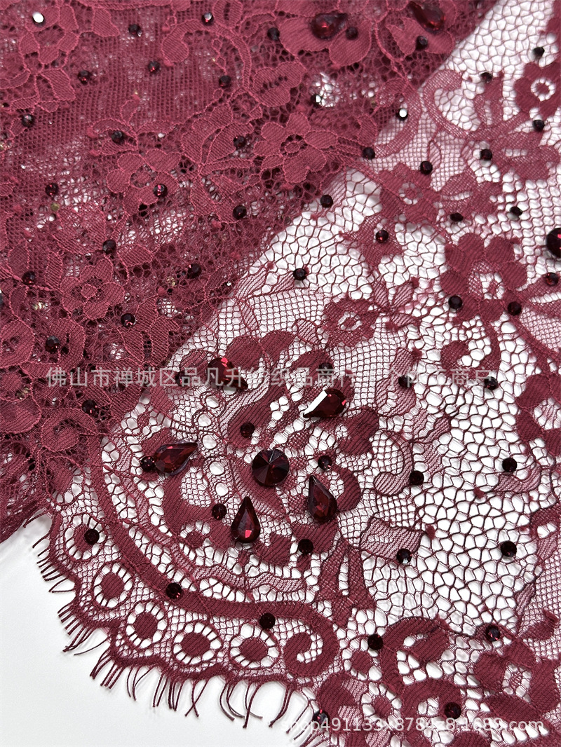 Moda clásica europea y americana vestido de boda vestido de moda cena tela de encaje de lujo alta fijación tela de perforación caliente image 11