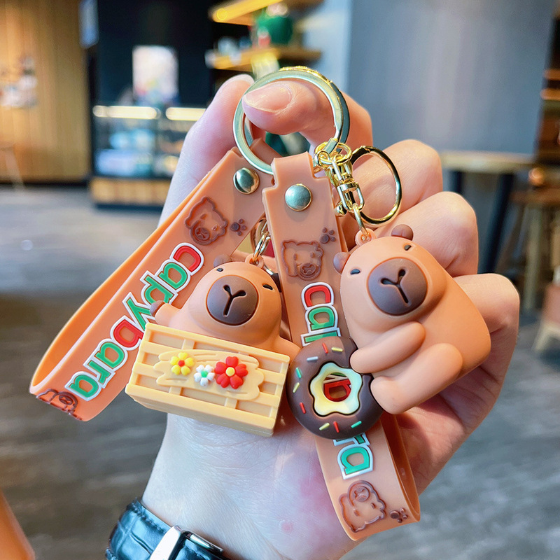漫画カピバラカピバラキーホルダーペンダントクリエイティブかわいい人形カップル車のペンダント小さなギフト卸売|undefined
