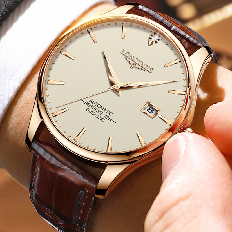 Wave ­ Qin Watch Swiss Genuine Men's Waterproof Fully Automatic Mechanical Watch Luminous Fashion Casual Wristwatch