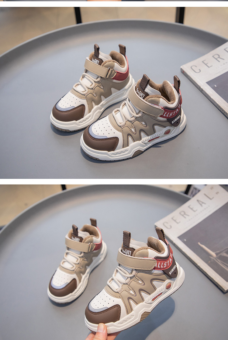 Children's Winter Running Shoes With Velcro Straps And Padding_voghion.com