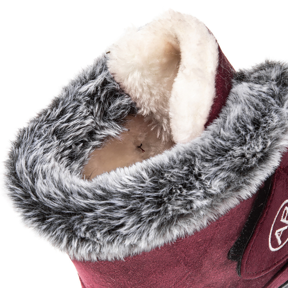 Snow boots slip-on Velcro casual short boots Warm cotton shoes large size and thick_voghion.com