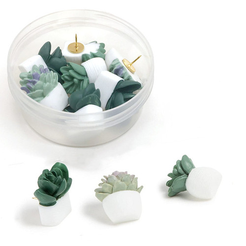Amazon Hot Selling Creative Succulent Cactus Thumbtack Photo Wall Office DIY Potted Plant Press Pin Wall Nail Tack