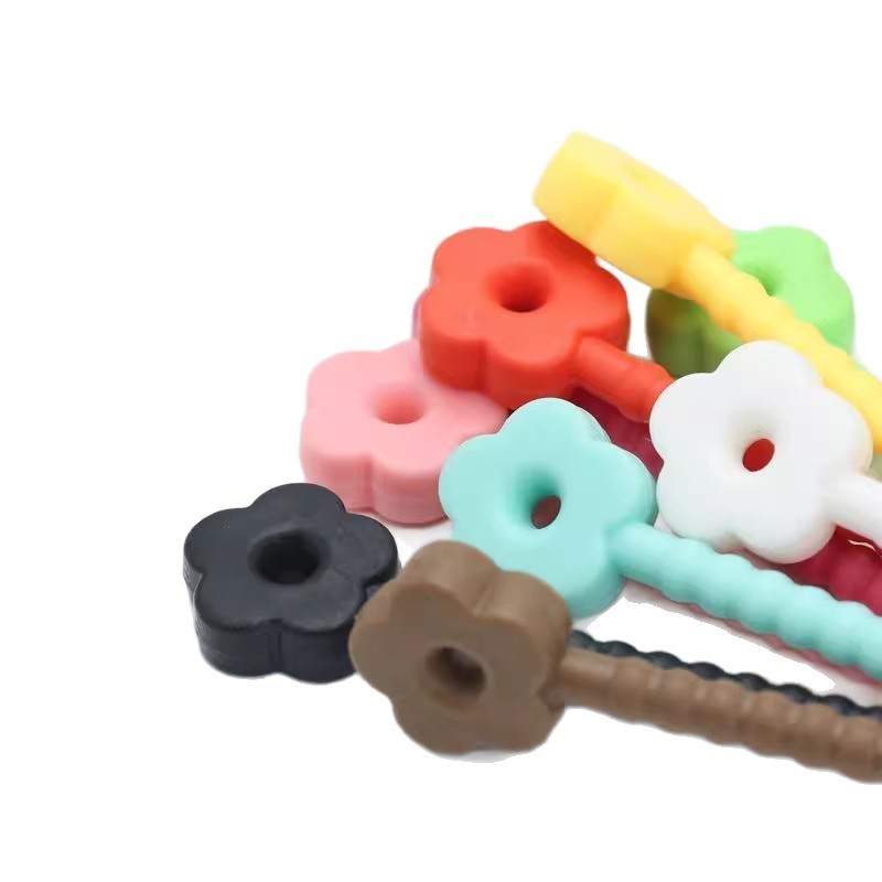 新しいカラフルな花シリコンケーブルタイ多機能ストレージ diy ケーブルワインダーキーホルダーバッグアクセサリーぶら下げロープ|undefined